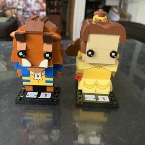 PRE-built LEGO BRICK'H'EADZ "Belle" 41595 & "Beast" 41596 INCL all but box.